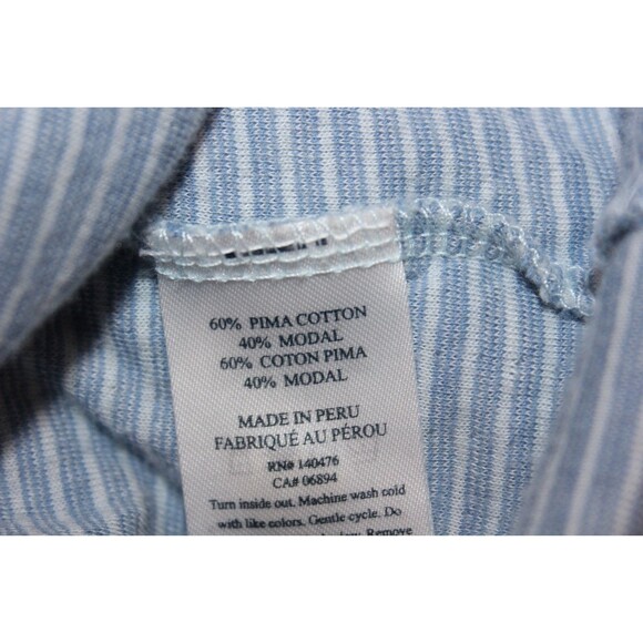 Faherty Polo Golf Shirt Mens Large Cloud Cotton Pima Modal Blue Striped Preppy L - Picture 8 of 10